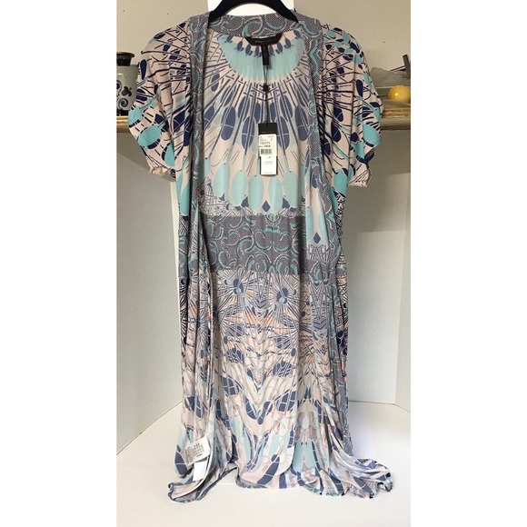 NWT BCBG MAX AZRIA Paisley Blue Printed Wrap Dress, Size Medium - Picture 6 of 14